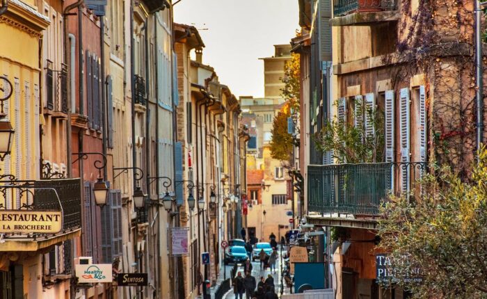 Vue d'une rue à Aix en Provence