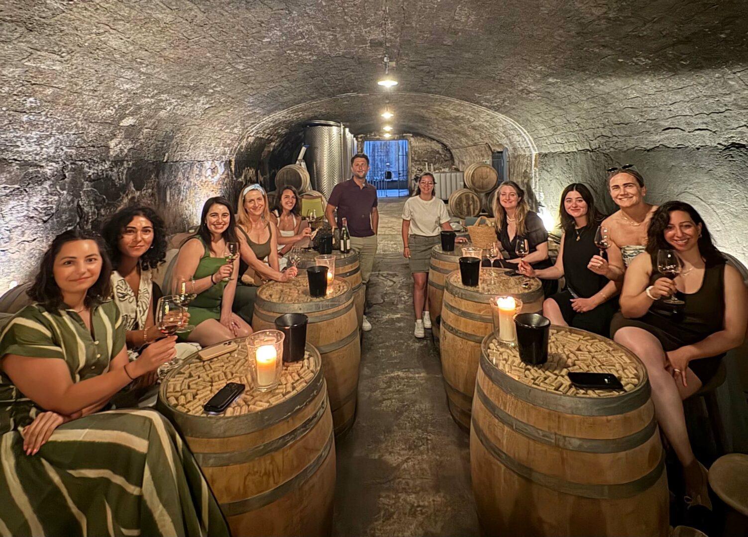 Professional chauffeur and guide explaining Provence vineyards during a tasting