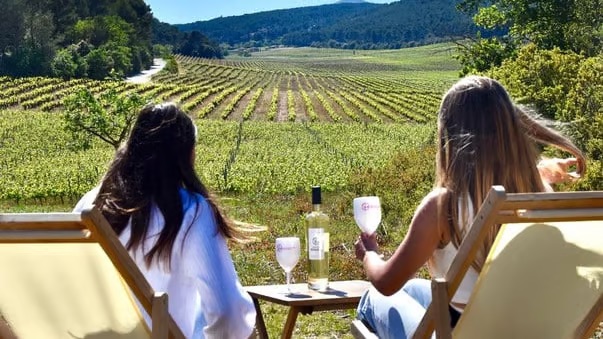 Bachelorette party group making memories in Provence - rosé all day tour